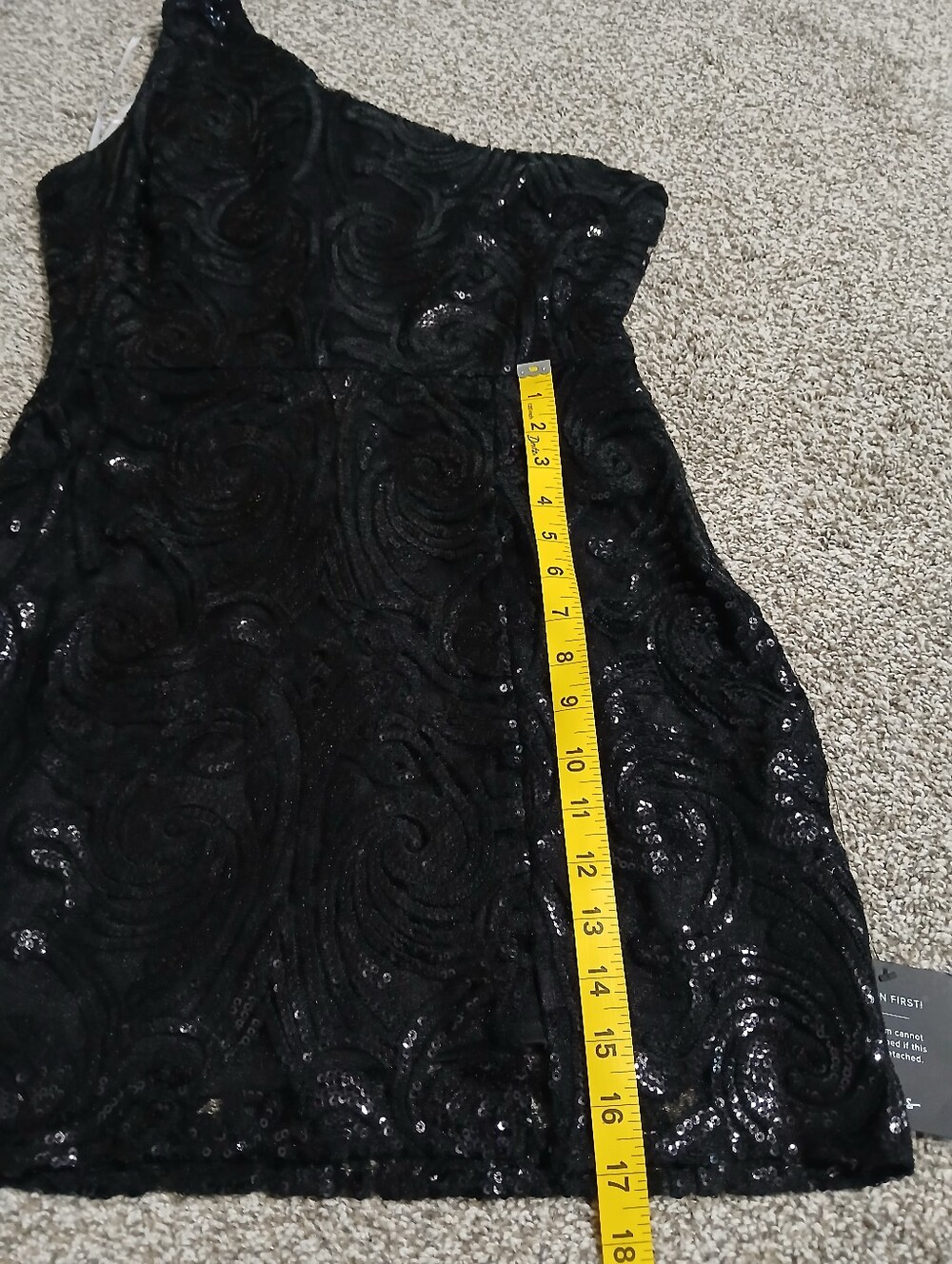 Lulu's Black One-Shoulder Sequin Mini Dress - Picture 7 of 16